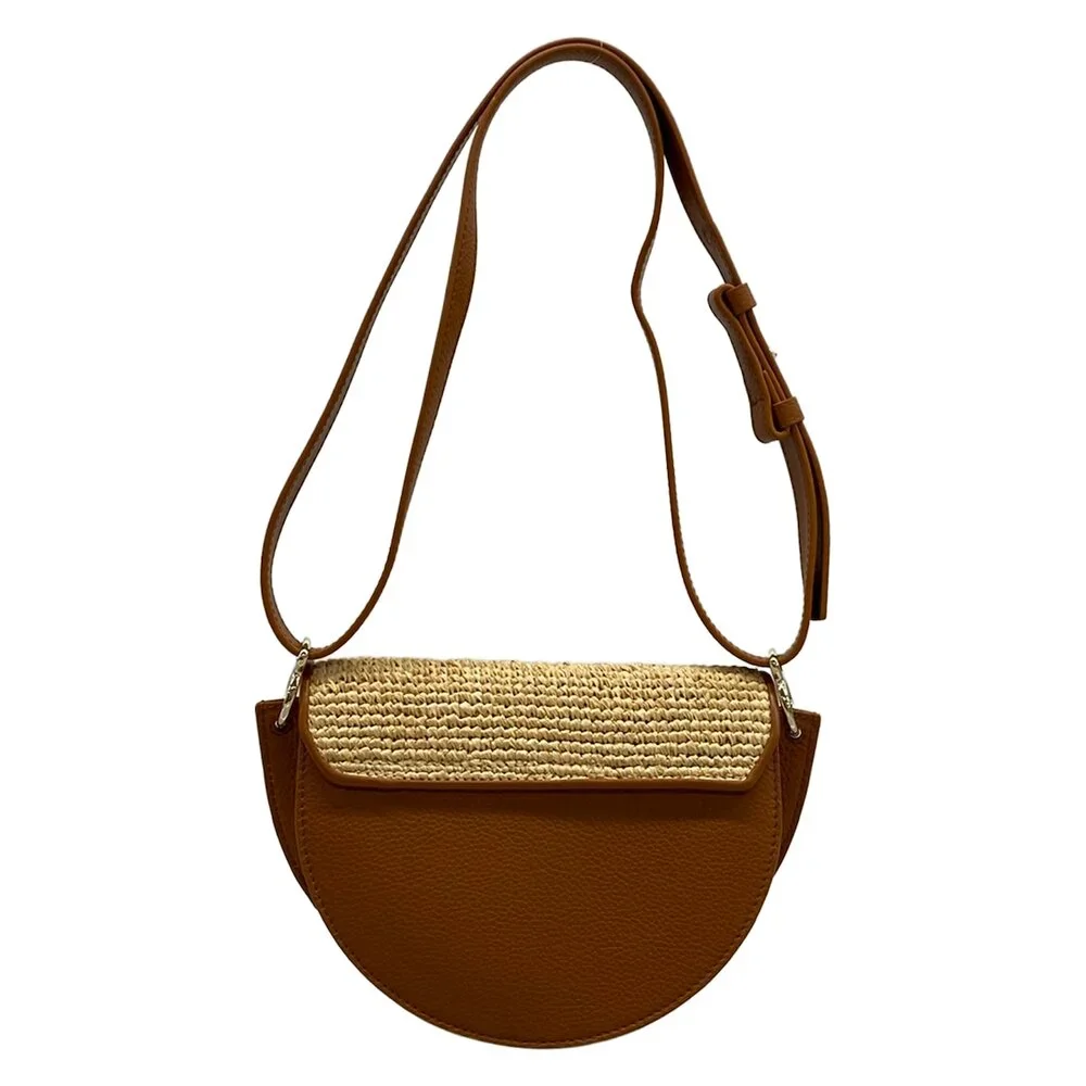 Christian Louboutin buy my side Shoulder Bag 1245248 Beige Brown Raffia Leather